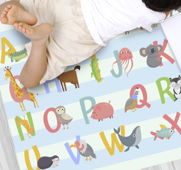 rôzne vinylové koberce pre deti abecedný sprievod zvierat - Tenstickers