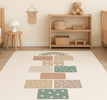 rôzne vinylové koberce pre deti béžová hra s paskačom - Tenstickers