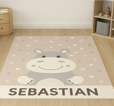 rôzne vinylové koberce pre deti béžový hroch na mieru - Tenstickers