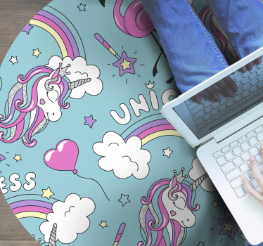 rôzne vinylové koberce pre deti fantazijný kruh jednorožca - Tenstickers