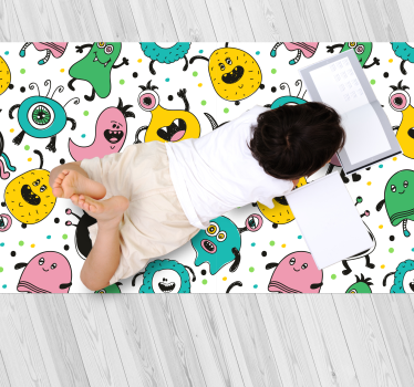 rôzne vinylové koberce pre deti hravá ilustrácia monštier - Tenstickers