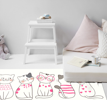 rôzne vinylové koberce pre deti hravé ilustrácie mačiek - Tenstickers