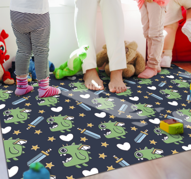 rôzne vinylové koberce pre deti zelené príšery a meče - Tenstickers