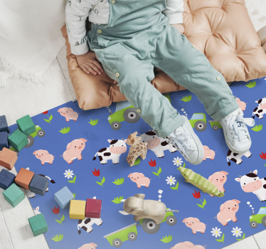 rôzne vinylové koberce pre deti hravý gazdovský dvor - Tenstickers