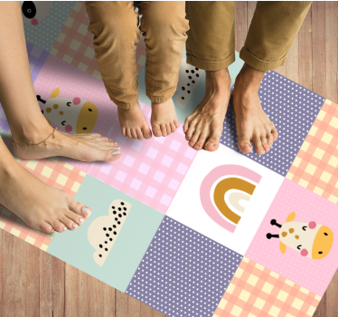 Iný vinylový koberec pre deti hravý patchwork - Tenstickers