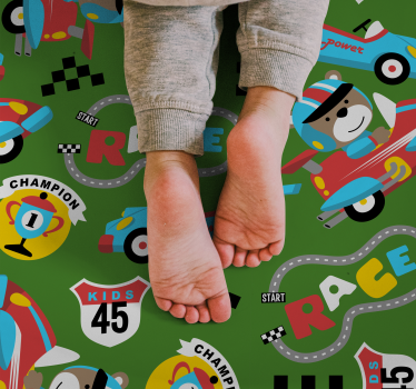 rôzne vinylové koberce pre deti hravý pretekársky okruh - Tenstickers