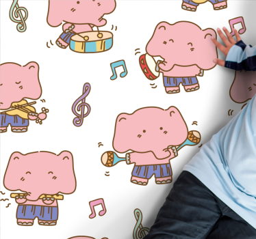 rôzne vinylové koberce pre deti hudobná téma slonov - Tenstickers
