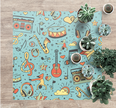rôzne vinylové koberce pre deti hudobné symboly hravé - Tenstickers