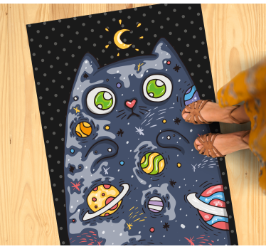 Rôzne vinylové koberce pre deti kočovná mačka v kozmose - Tenstickers