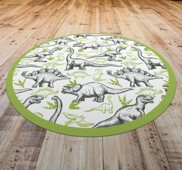 rôzne vinylové koberce pre deti kruh s tematikou dinosaurov - Tenstickers