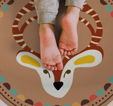 rôzne vinylové koberce pre deti kruhový motív jeleňa - Tenstickers