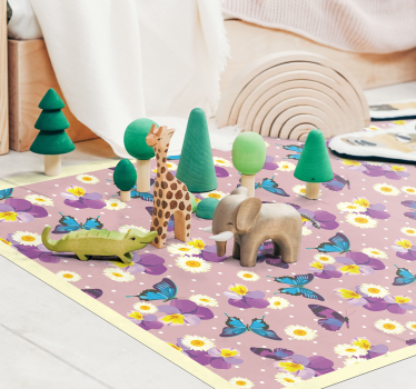rôzne vinylové koberce pre deti motýlie záhradné pole - Tenstickers