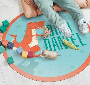 Rôzne vinylové koberce pre deti s dinosaurím kruhom - Tenstickers