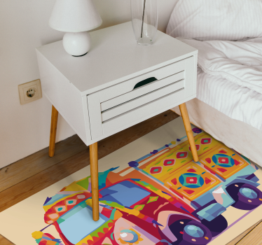 Rôzne vinylové koberce pre deti s farebným nákladným autom - Tenstickers