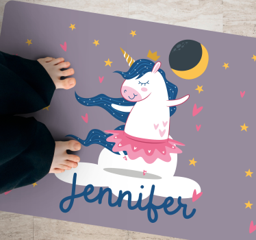 Rôzne vinylové koberce pre deti s tančiacim jednorožcom - Tenstickers