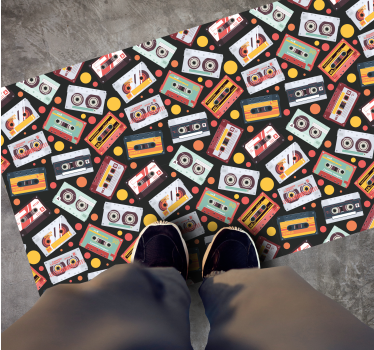 Rôzne vinylové koberce pre deti s vintage audio kazetami - Tenstickers