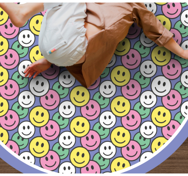 rôzne vinylové koberce pre deti šťastné usmievavé tváre - Tenstickers