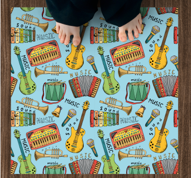 Rôzne vinylové koberce pre deti veselé hudobné nástroje - Tenstickers