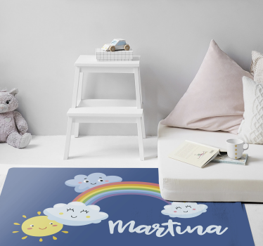 rôzne vinylové koberce pre deti vlastné oblaky s dúhou - Tenstickers