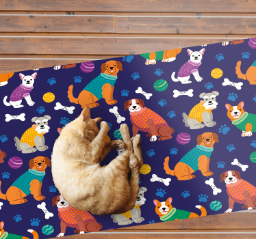 rôzne vinylové koberce pre deti farebne oblečené šteniatka - Tenstickers