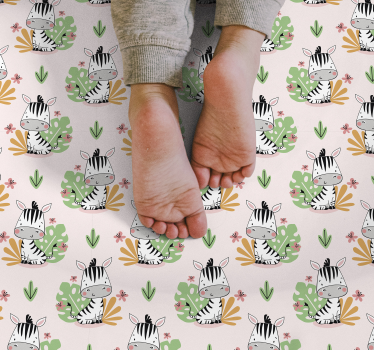 rôzne vinylové koberce pre deti vzor zebra džungle - Tenstickers