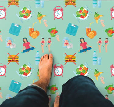 Rôzne vinylové koberce pre deti zdravý životný štýl - Tenstickers