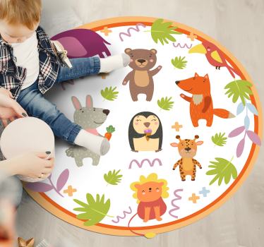 Roztomilé kreslené zoo zvieratá zvieracia podložka - Tenstickers