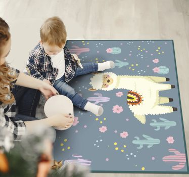 Roztomilý šťastný lamy zvieracia podložka - Tenstickers