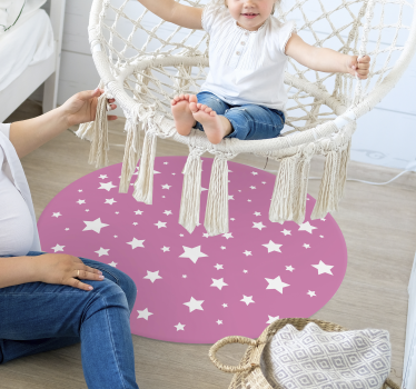 Ružové hviezdy okolo vinylového koberca - Tenstickers