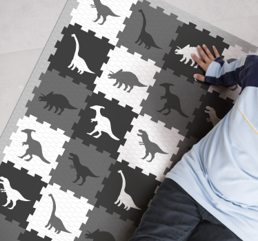 šedé zvieratko puzzle detská podložka - Tenstickers