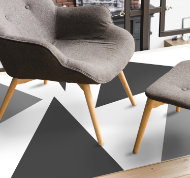 šedý trojuholníkový geometrický vinylový koberec - Tenstickers