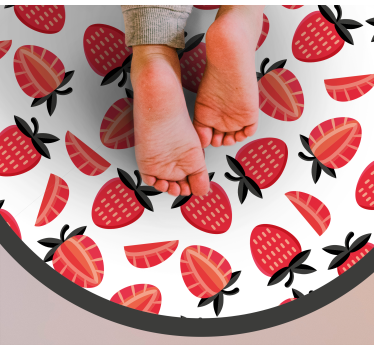 Skutočne vyzerajúce červené jahody so vzorom v kuchyni - Tenstickers