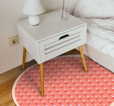 Svetloružový srdiečkový detský vinylový koberec - Tenstickers