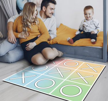 Tic tac toe vinyl koberec hra - Tenstickers