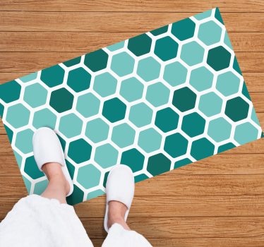 Tyrkysové šesťuholníky vzor geometrické koberce - Tenstickers