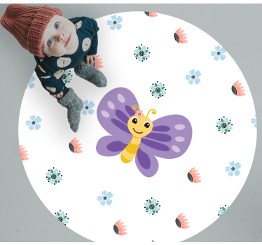 Usmievavé dievča motýľ zvieracia podložka - Tenstickers