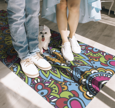 Viacfarebná mandala mozaika mozaiková vinylová podlaha - Tenstickers