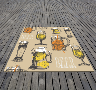 Vinobranie vinyl koberec - poháre na pivo - Tenstickers