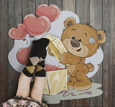 vinylový koberec pre bábätko oslava medvedíka - Tenstickers