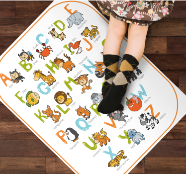 abeceda vinylové koberce abeceda zvieratko vzdelávacie - Tenstickers
