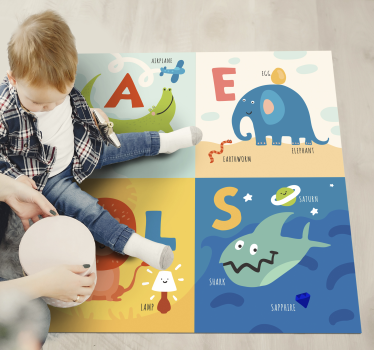 vinylový koberec abeceda dizajn učenia abecedy - Tenstickers