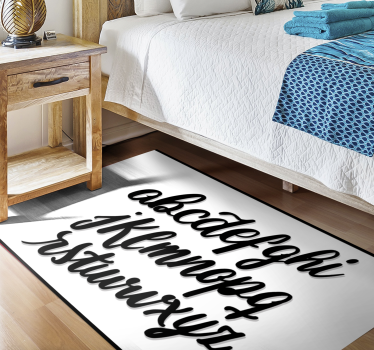 vinylový koberec abeceda čiernobiele písmená - Tenstickers