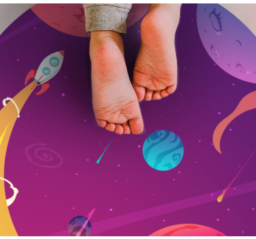 hviezdy vinylový koberec cesta kozmickou raketou - Tenstickers