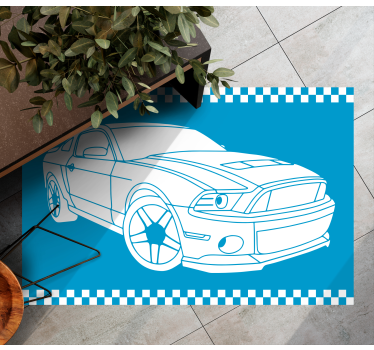vinylový koberec cesty obrys pretekárskeho auta - Tenstickers
