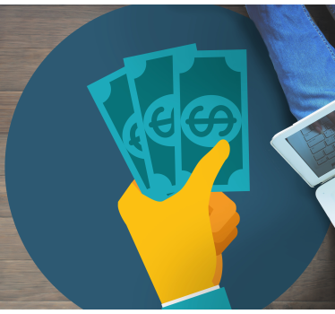 rôzne vinylové koberce pre deti ruka držiaca hotovosť - Tenstickers
