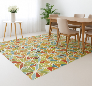 vinylový koberec do jedálne kaleidoskopická geometrická dlaždica - Tenstickers