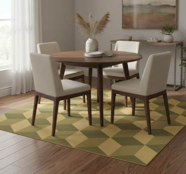 Vinylový koberec do jedálne béžové 3d kocky - Tenstickers