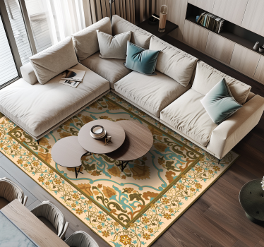 vinylový koberec  pre jedáleň mandala béžový dizajn - Tenstickers