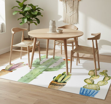 Vinylový koberec do jedálne s rôznymi kaktusmi - Tenstickers