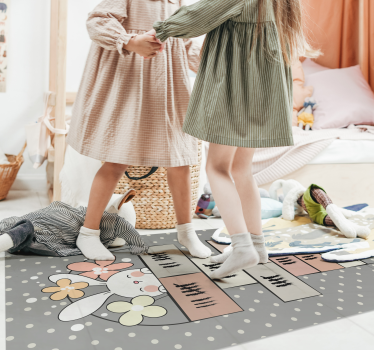 Vinylový koberec nordic rabbit hopscotch game - Tenstickers